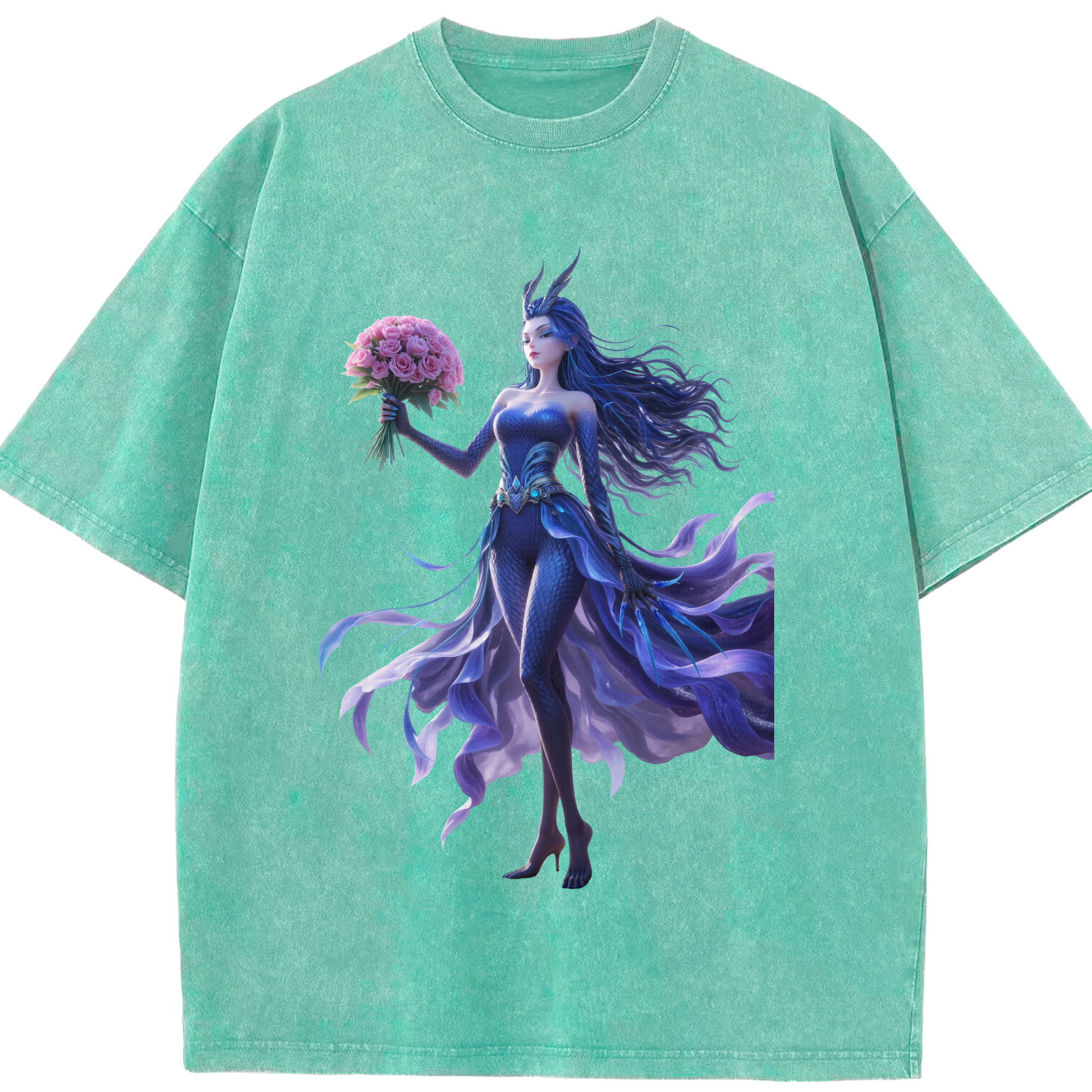 （画像用） Ne Zha 2 ナタ 魔童の大暴れ 綿100% ヴィンテージ風 半袖Tシャツ（フロントプリント）